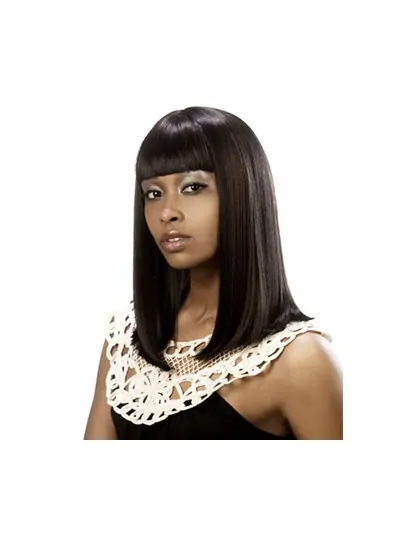 High Quality Brown Straight Shoulder Length African American Wigs