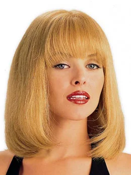 Refined Blonde Monofilament Shoulder Length Lace Wigs