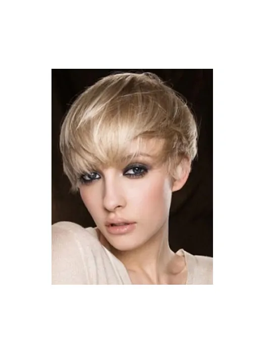 Easy Blonde Straight Cropped Human Hair Wigs