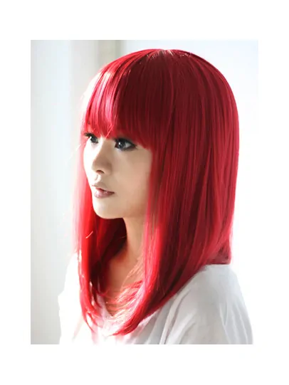 14  inches With Neat Bangs Girl's Human Wigs