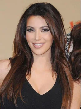100 per Human Hair Kim Kardashian Hair Long Smooth Straight 20  inches Perfect Full Lace Wig