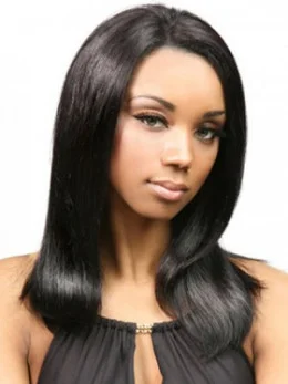 Black Lace Front Remy Human Hair Discount Medium Wigs
