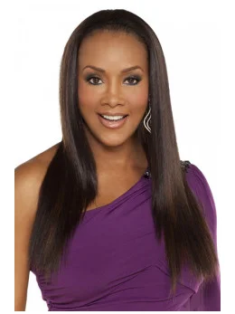 Brown Straight Long Human Hair Wigs and Half Wigs