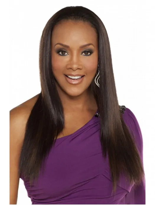 Brown Straight Long Human Hair Wigs and Half Wigs