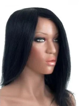 Fashionable Black Straight Long Human Hair Wigs