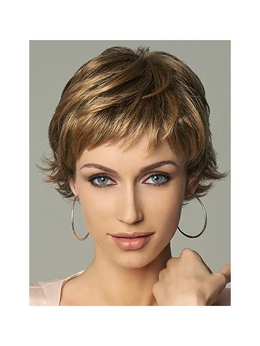 New Cropped Brown Monofilament Wigs