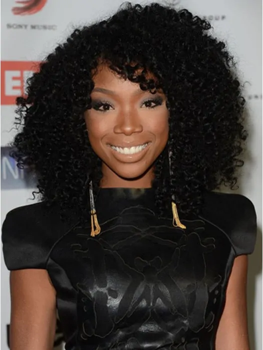 Brandy Norwood Human Hair Full Lace Wig Kinky Curly Wigs