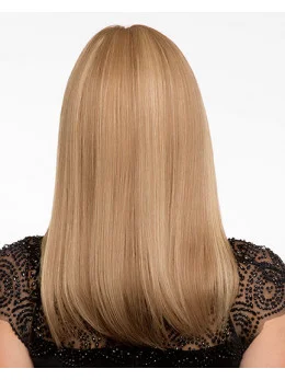 Glamorous Remy Human Hair Blonde Monofilament Long Wigs