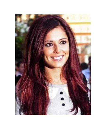 Shining Red Straight Long Cheryl Cole Wigs