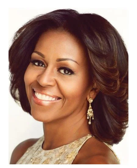 Michelle Obama Medium Wavy Wigs Lace Front Wigs