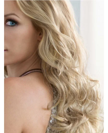 Glamorous Blonde Wavy Long Synthetic Wigs