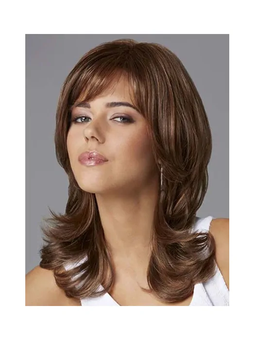 Lace Front Radiant Wavy Synthetic Medium Wigs