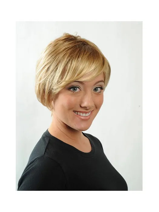 Modern Blonde Straight Short Synthetic Wigs