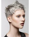 Young Fashion Grey Short Clean Lace Front Human Wigs