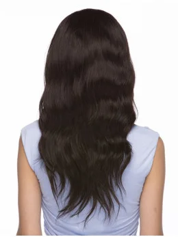 Comfortable Black Wavy Long Human Hair Wigs