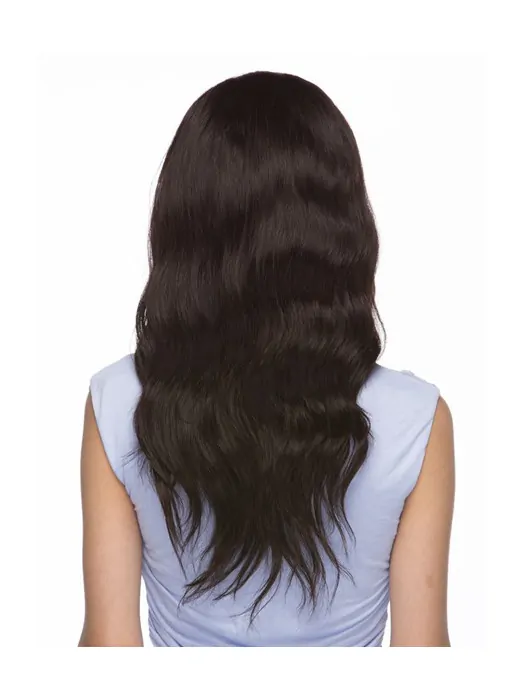 Comfortable Black Wavy Long Human Hair Wigs