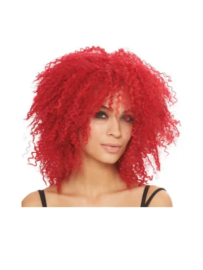 14  inches Kinky Lace Front Red Synthetic Wigs