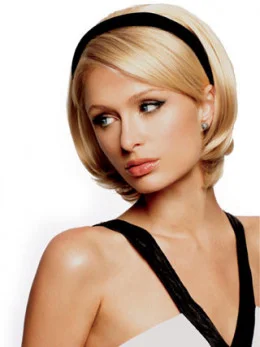 Hairstyles Blonde Straight Short Human Hair Wigs and Half Wigs