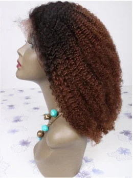 16 inch Two Tone Shoulder Length Curly Full Lace Wigs