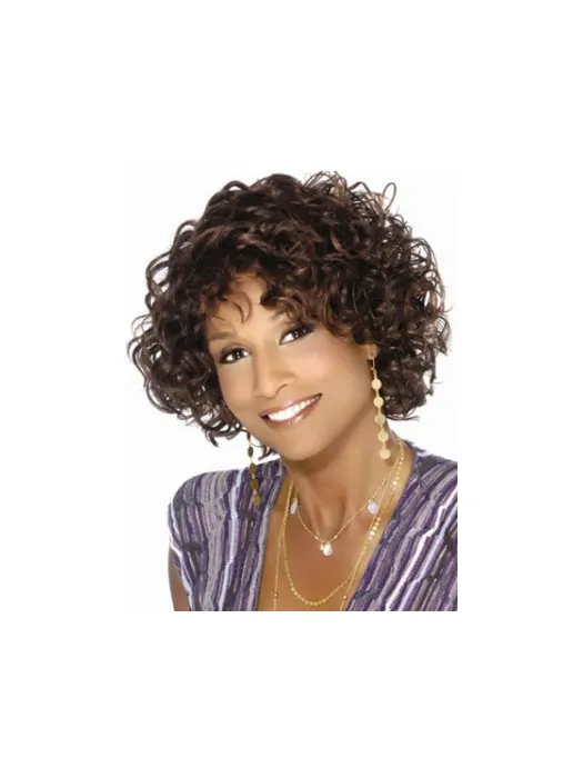 Brown Fabulous Curly Synthetic Medium Wigs