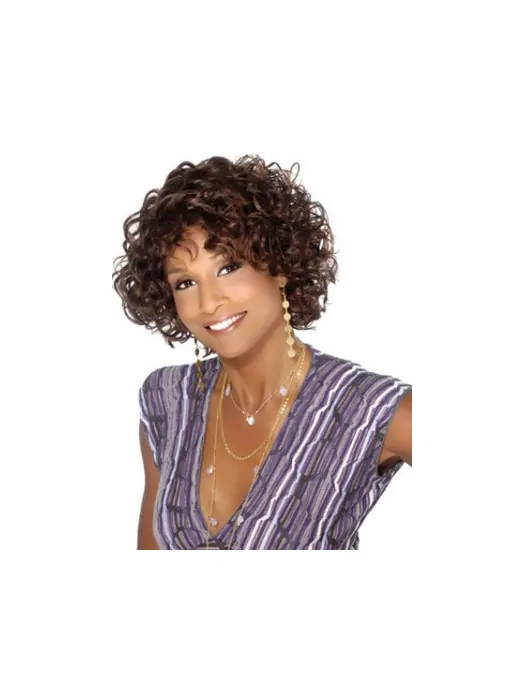 Brown Fabulous Curly Synthetic Medium Wigs