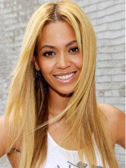 Beyonce Knowles Bright and Blonde Long Straight Lace Front Wig about 20  inches