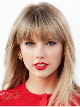 Popular Long Straight Blonde With Bangs Taylor Swift Inspired Wigs