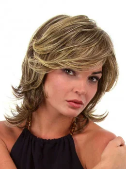 Lace Front Wavy Synthetic Pleasing Medium Wigs