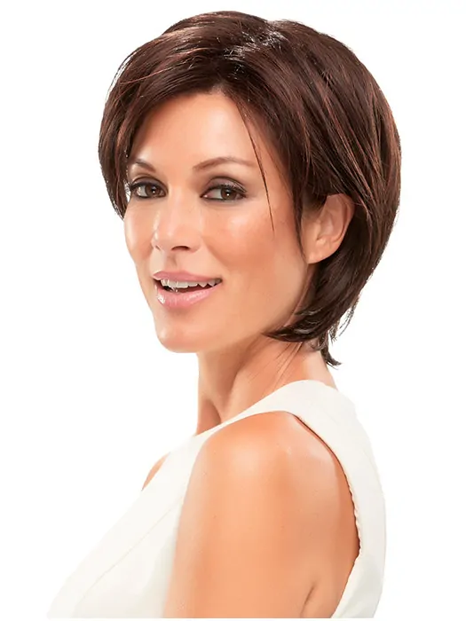 Synthetic Layered Auburn Straight 8 inch Short Wig