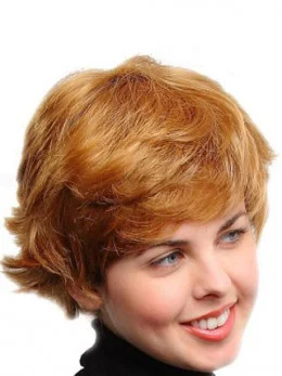 Auburn Wavy Short Synthetic Wigs