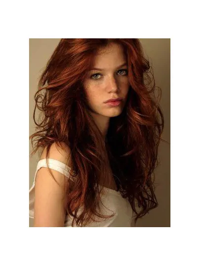 Popular Long Wavy Lace Front Copper Wigs 20  inch