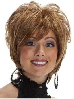 High Quality Brown Wavy Short Synthetic Wigs