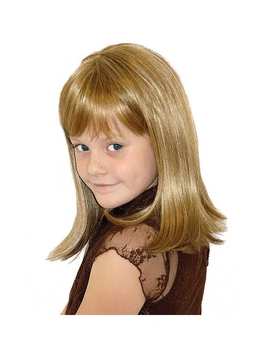 High Quality Blonde Straight Shoulder Length Kids Wigs