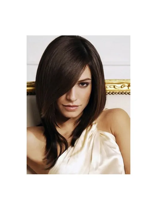 Exquisite Brown Straight Shoulder Length Synthetic Wigs