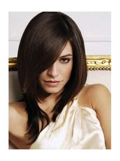 Exquisite Brown Straight Shoulder Length Synthetic Wigs