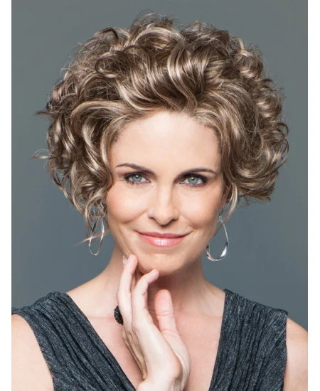 Perfect Short Curly Brown Elegant Classic Wigs