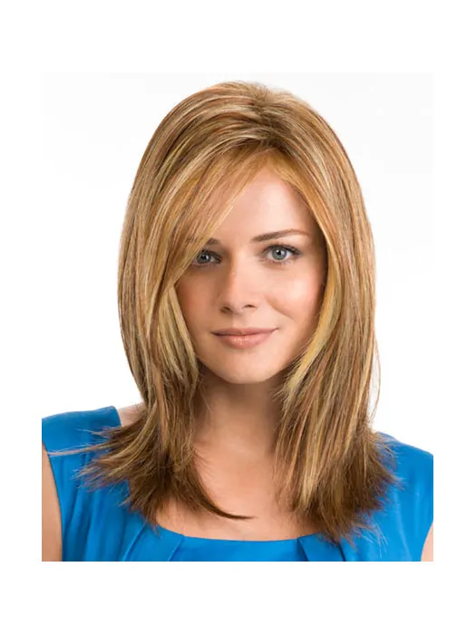 Shining Blonde Curly Synthetic Long Wigs
