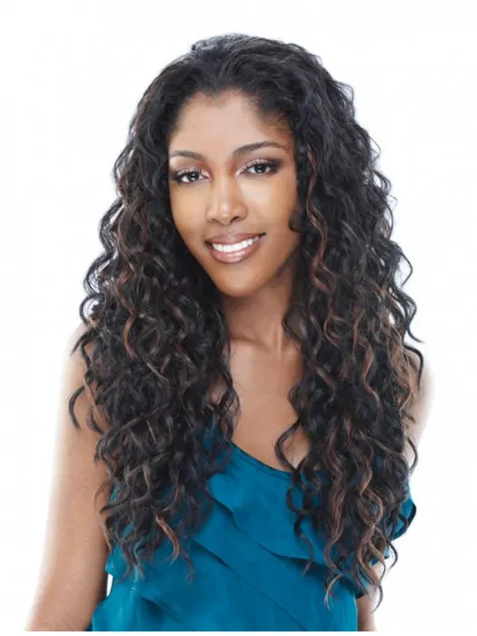 Natural Brown Curly Long Human Hair Wigs and Half Wigs