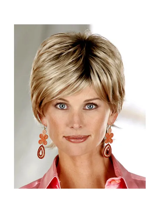 Blonde Wholesome Layered Straight Short Wigs