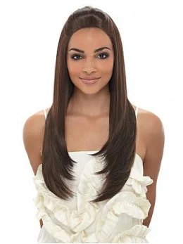 Perfect Brown Straight Long African American Wigs