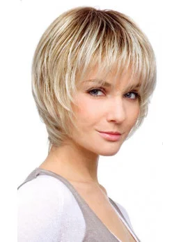Blonde Monofilament Synthetic Ideal Medium Wigs