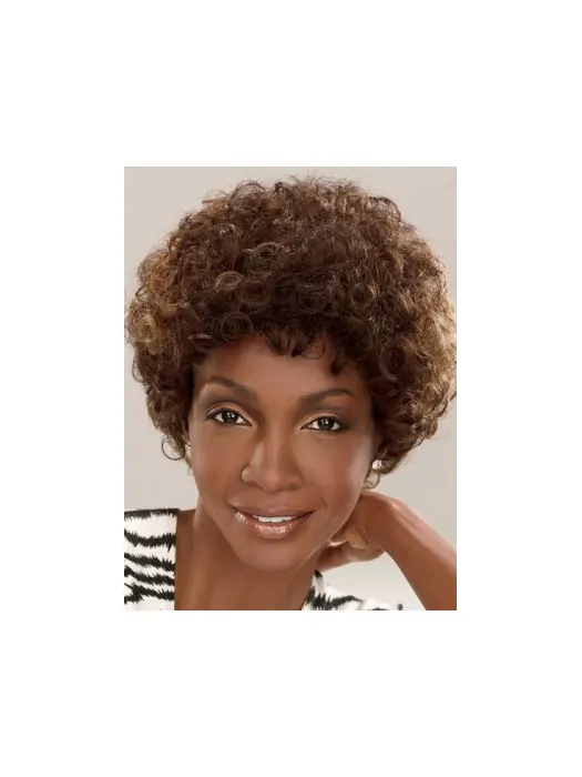 Brown Curly Synthetic Glamorous Short Wigs