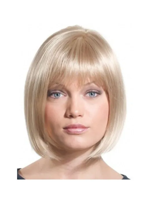 Shining Blonde Straight Chin Length Synthetic Wigs