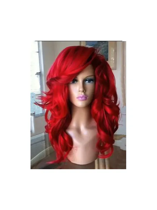 18  inches Long Wavy Capless Synthetic Red Wigs