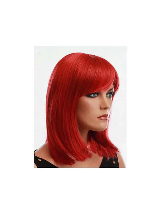 14  inches Shoulder Length Straight Cute Capless Human Wigs