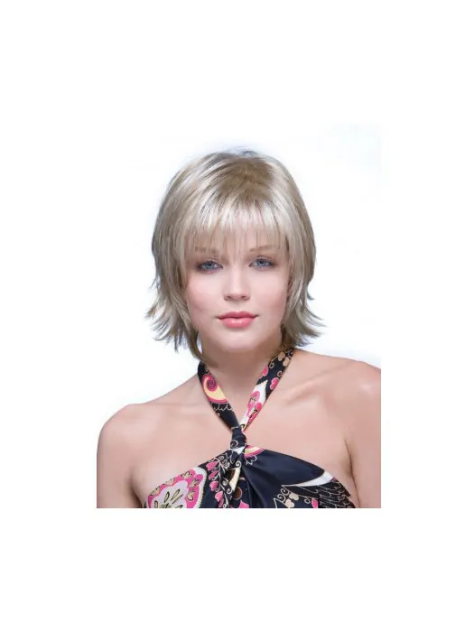 Nice Straight Chin Length Synthetic Grey Wigs