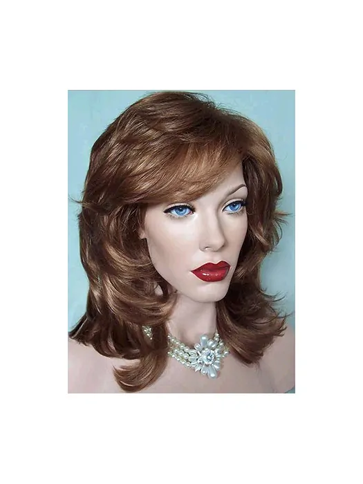 Easy Synthetic Lace Front Wavy Medium Wigs
