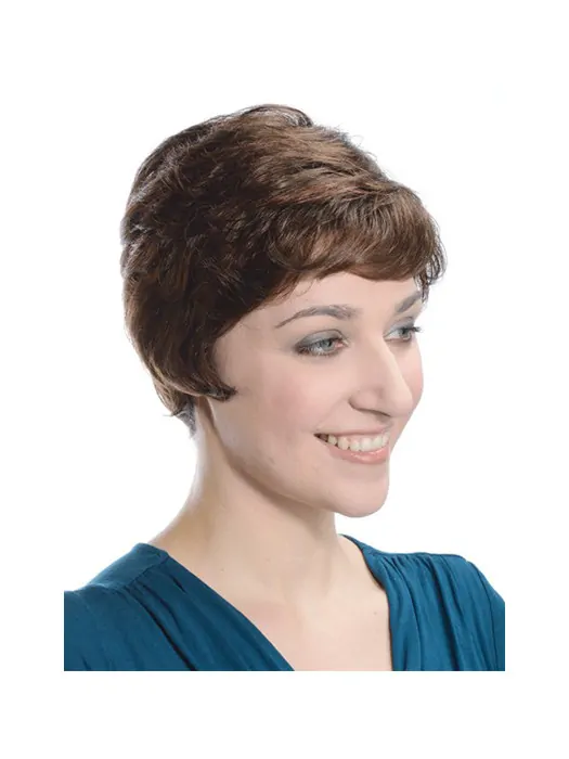 Lace Front Flexibility Layered Wavy Short Wigs