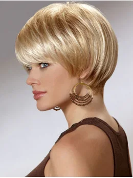 Preferential Blonde Straight Chin Length Synthetic Wigs