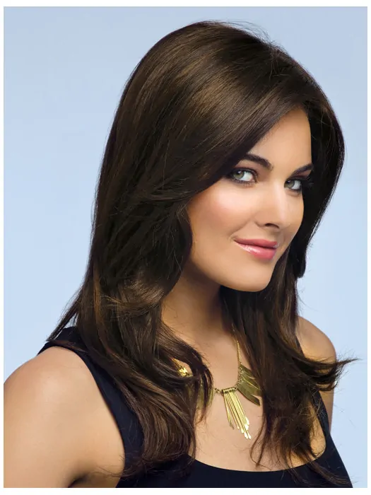 Brown Wavy Synthetic Designed Long Wigs